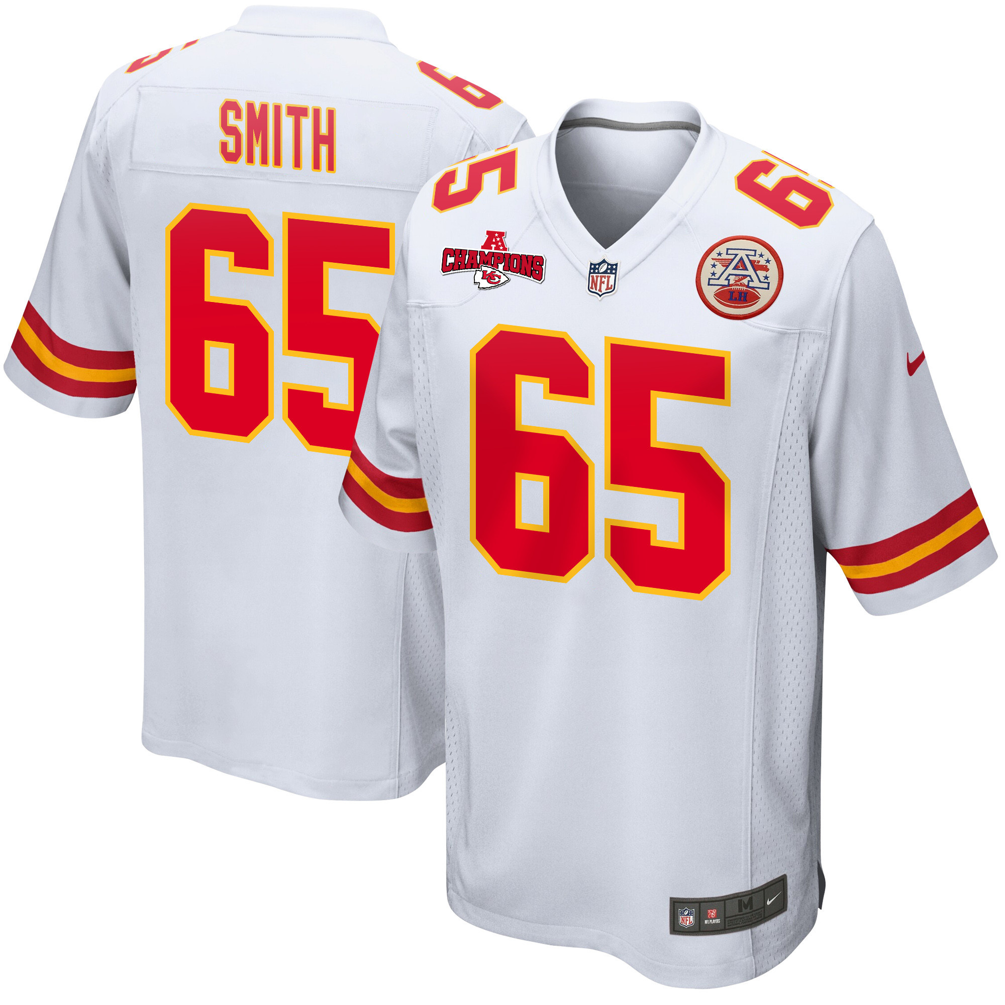Trey Smith #65 Kansas City Chiefs Game Jersey - Men's | White