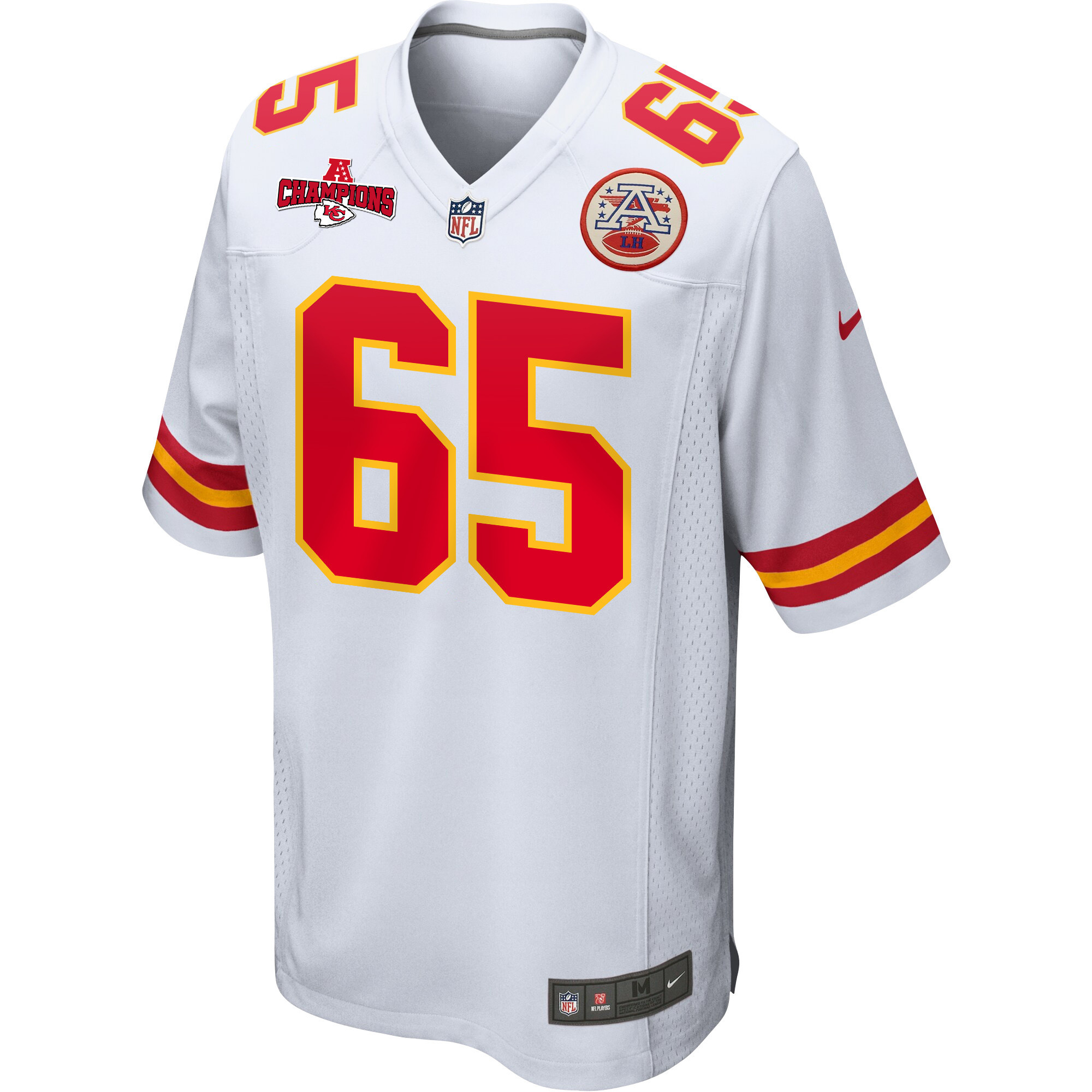 Alternative view of Trey Smith #65 Kansas City Chiefs Game Jersey - Men's | White