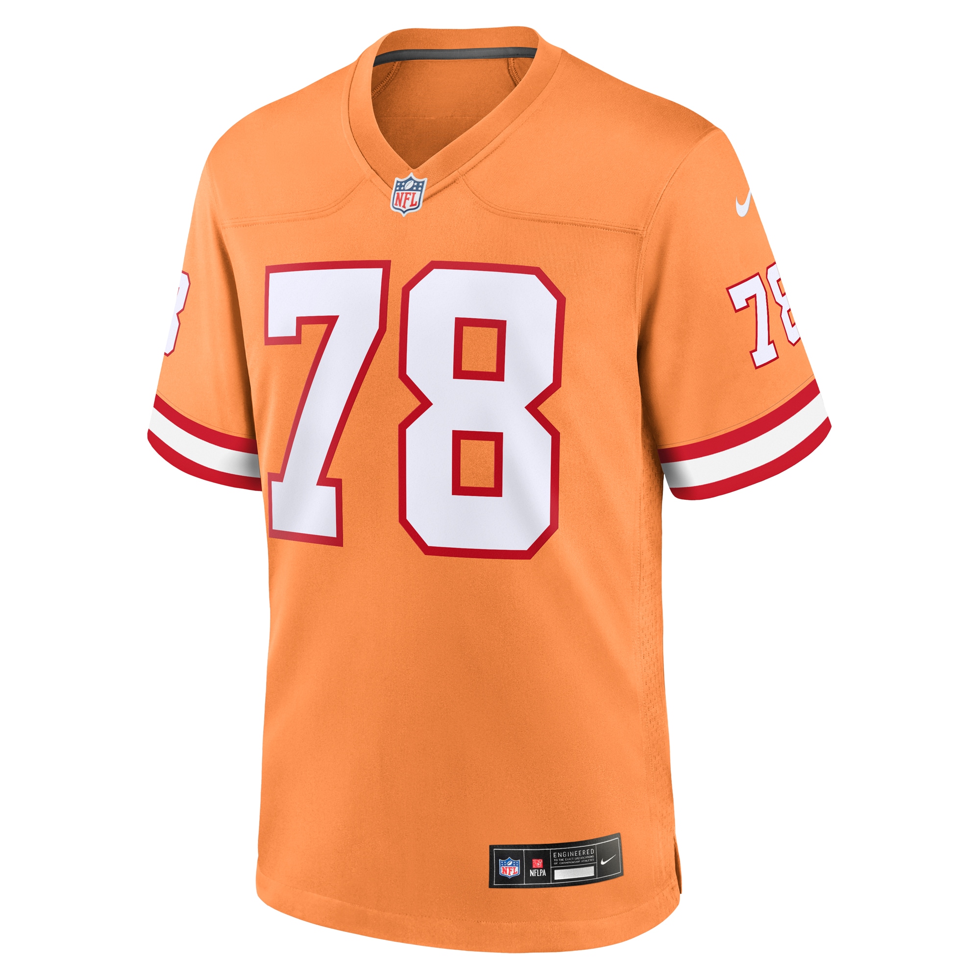 Alternative view of Tristan Wirfs Tampa Bay Buccaneers Throwback Game Jersey - Men's
