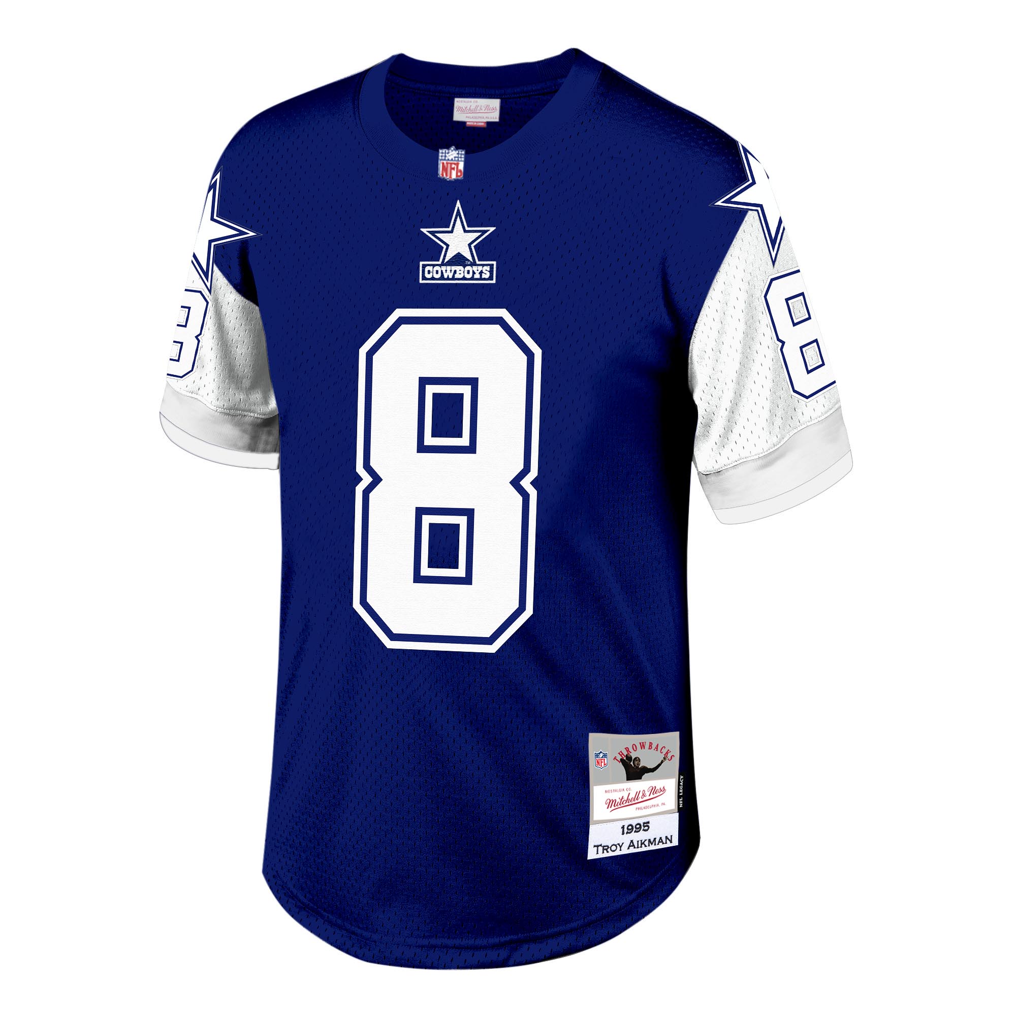Alternative view of Troy Aikman Mitchell & Ness Dallas Cowboys Game Jersey - Men's