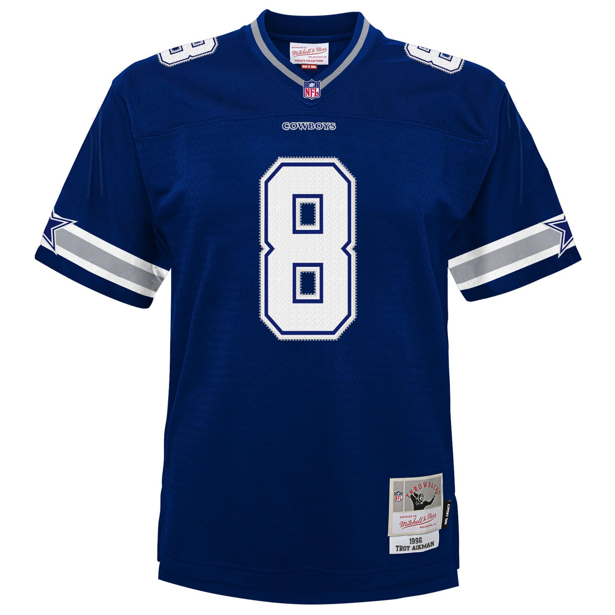 Alternative view of Troy Aikman Mitchell & Ness Dallas Cowboys Game Jersey - Youth