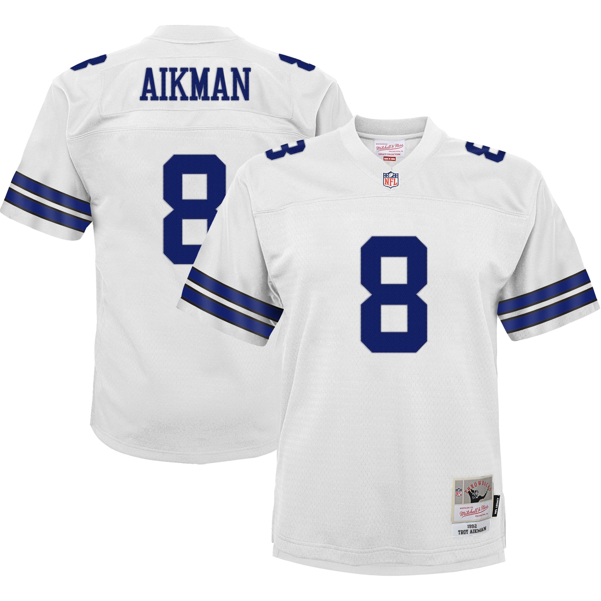 Troy Aikman Mitchell & Ness Dallas Cowboys Retired Player Game Jersey - Youth