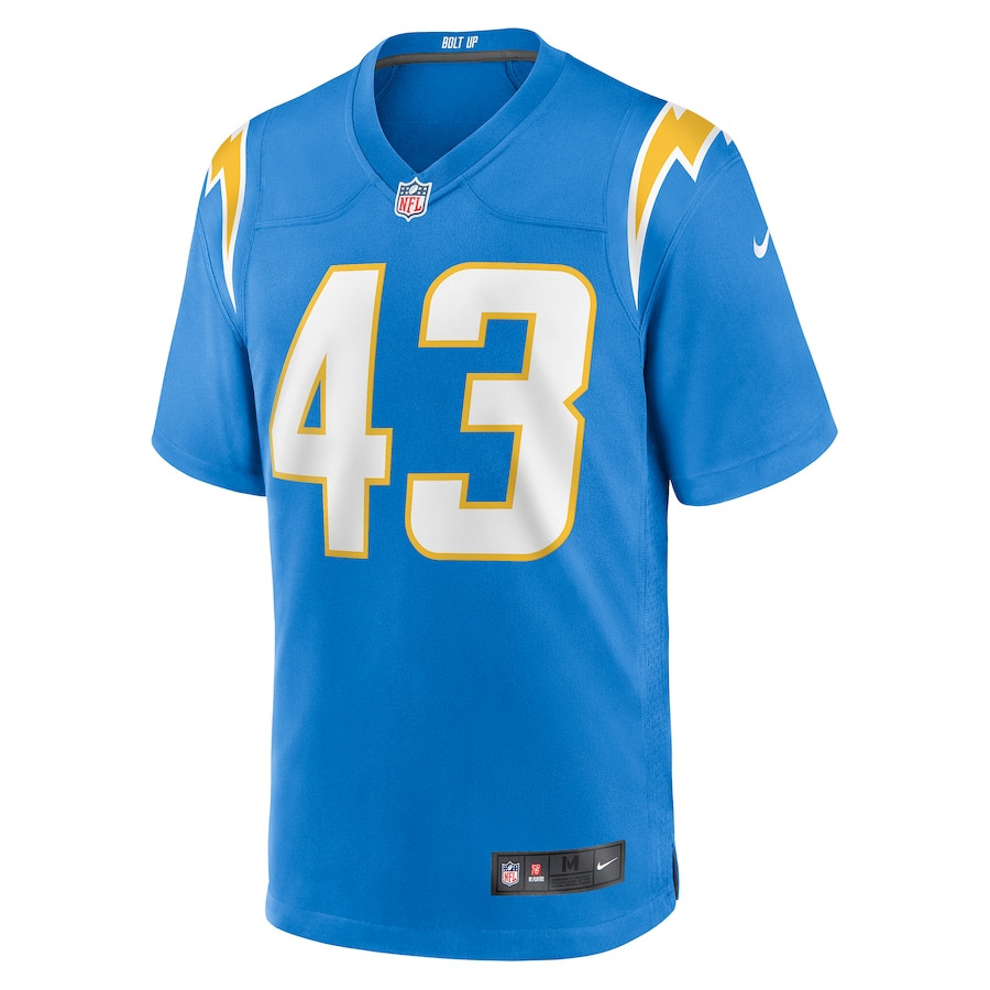 Alternative view of Troy Dye #43 Los Angeles Chargers Game Jersey - Men's | Powder Blue
