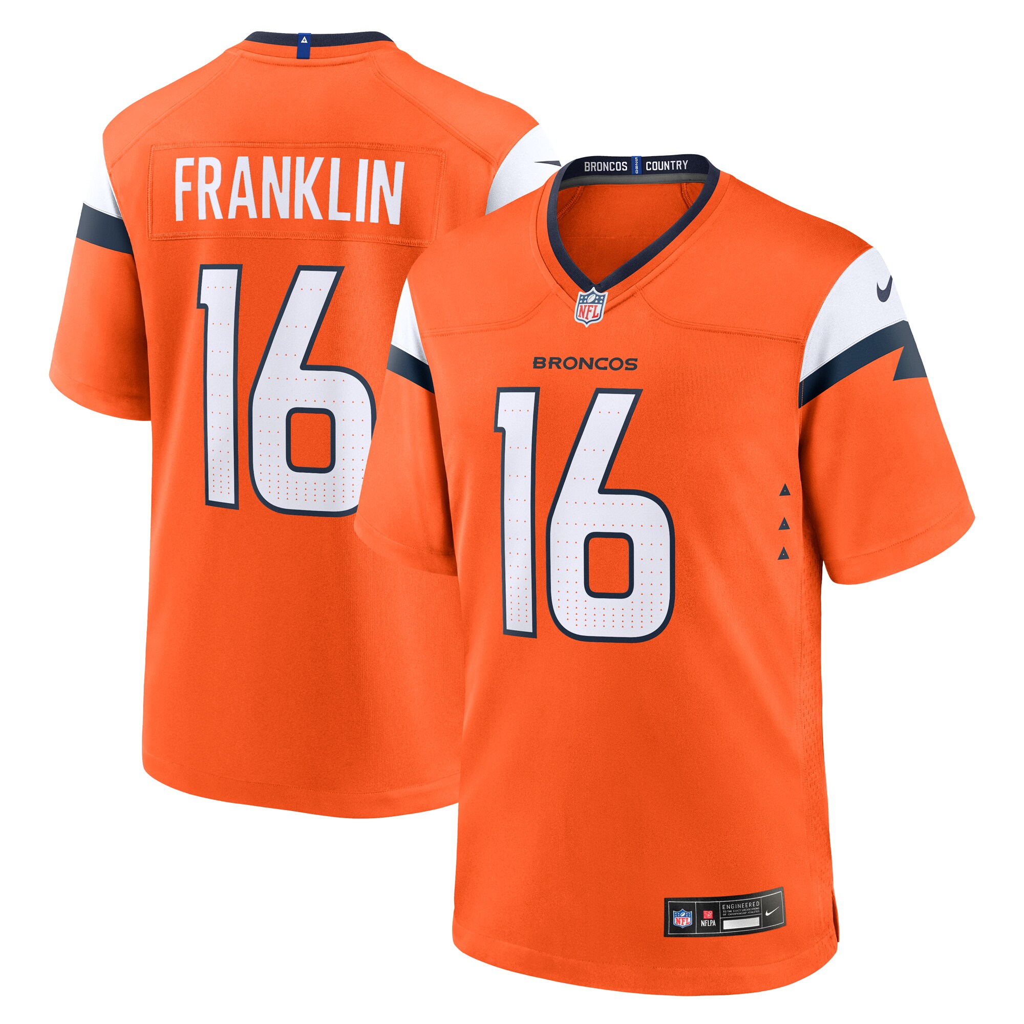 Troy Franklin Denver Broncos Game Jersey - Men's