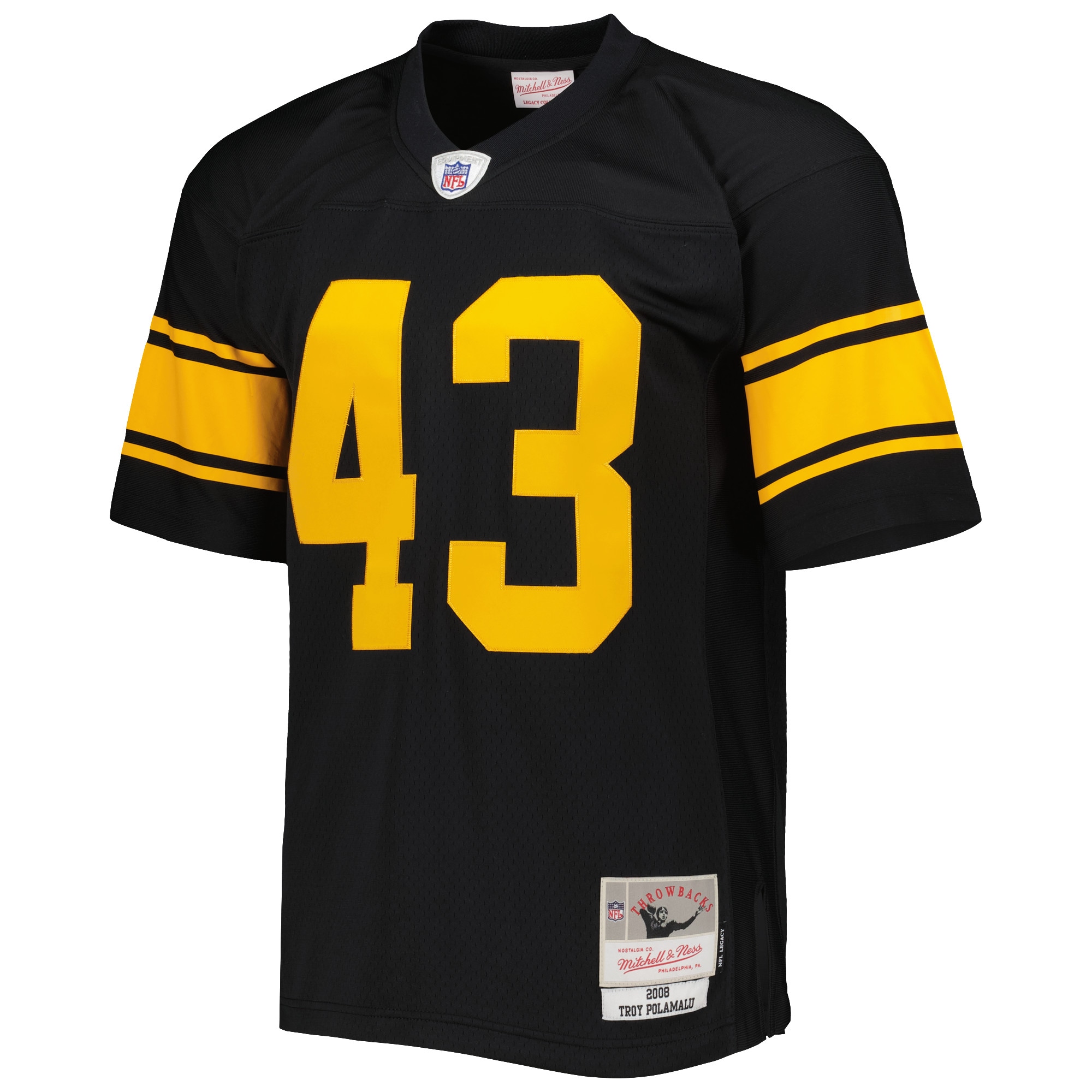 Alternative view of Troy Polamalu Mitchell & Ness Pittsburgh Steelers Game Jersey - Men's