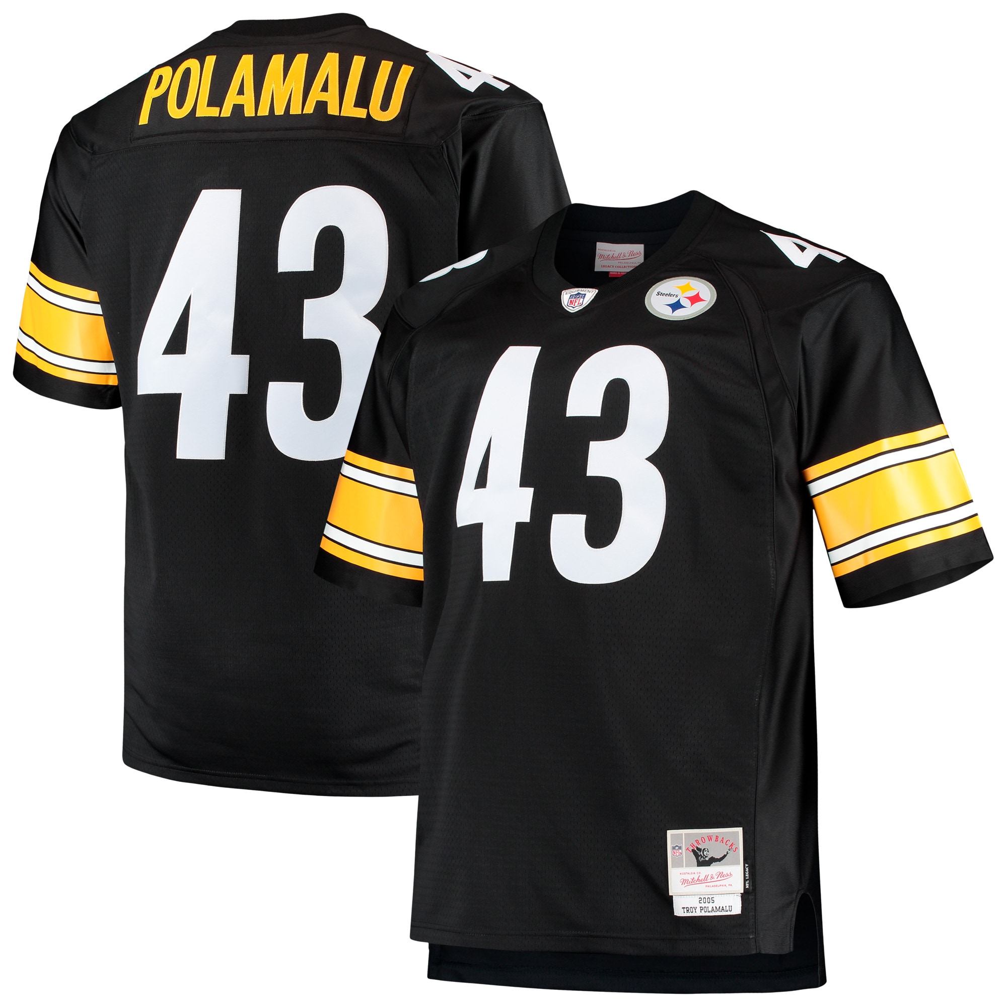 Troy Polamalu Mitchell & Ness Pittsburgh Steelers Retired Player Game Jersey - Men's