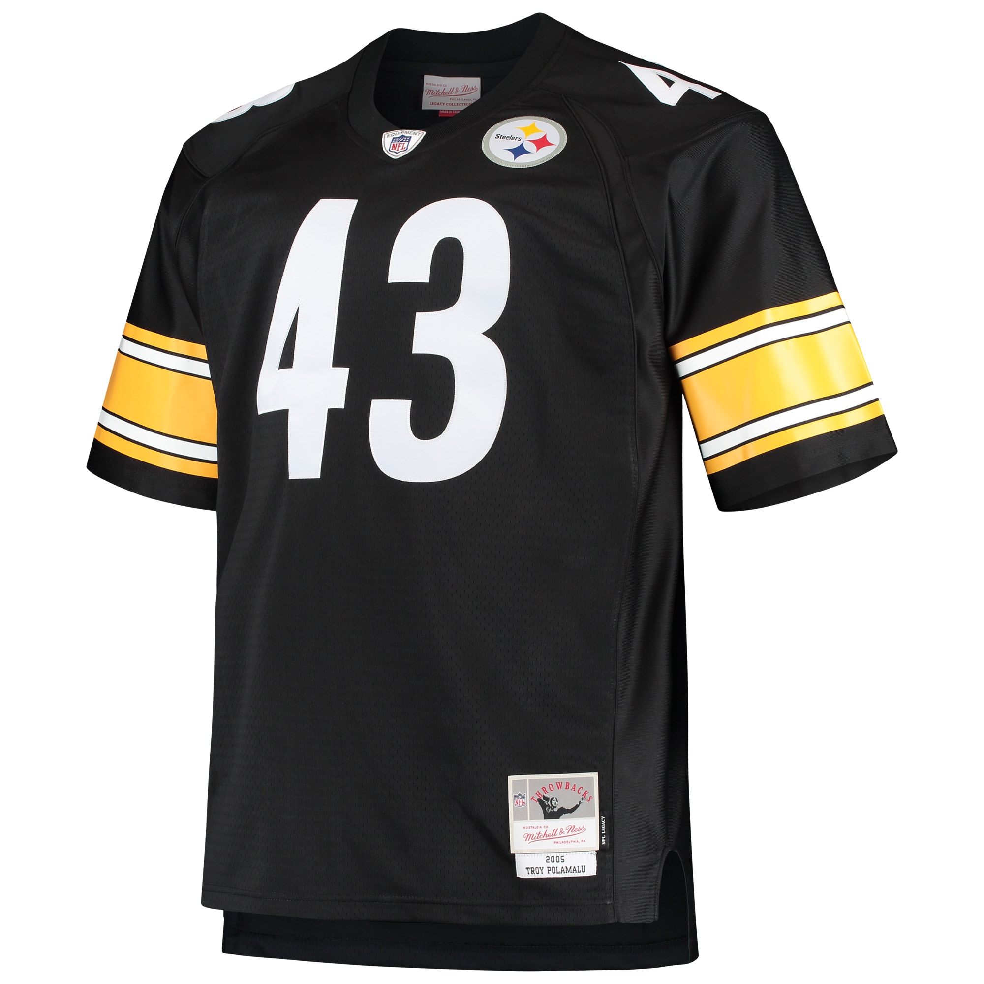 Alternative view of Troy Polamalu Mitchell & Ness Pittsburgh Steelers Retired Player Game Jersey - Men's