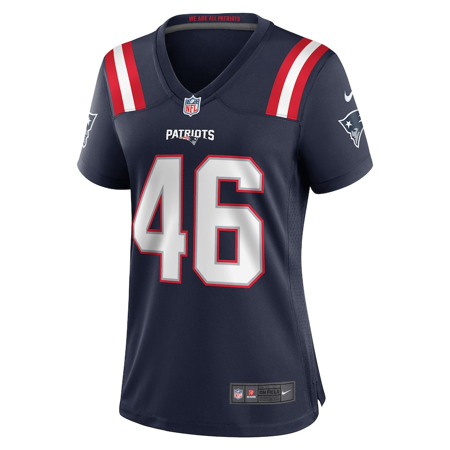 Alternative view of Tucker Addington #46 New England Patriots Game Jersey - Women's | Navy