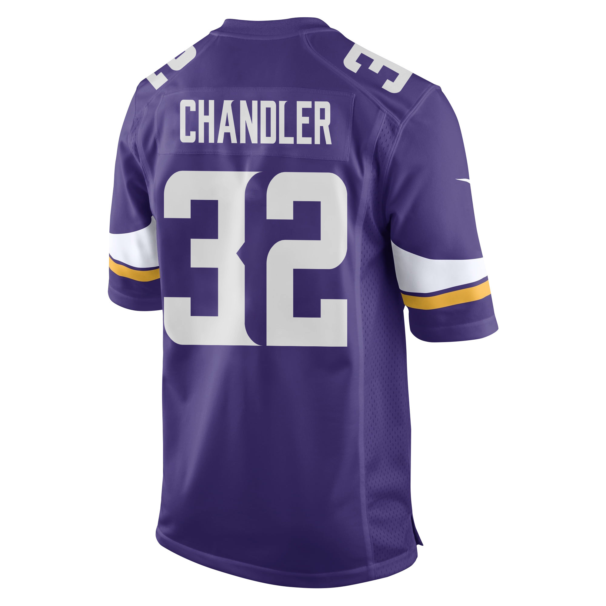 Alternative view of Ty Chandler #32 Minnesota Vikings Super Bowl LIX Game Jersey - Men's | Purple