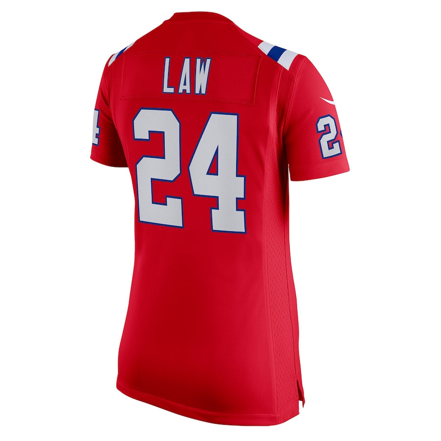 Ty Law #24 New England Patriots Game Jersey - Women's | Red - Image 3