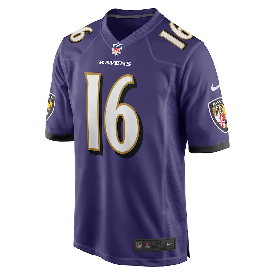 Alternative view of Tylan Wallace #16 Baltimore Ravens Game Jersey - Men's | Purple