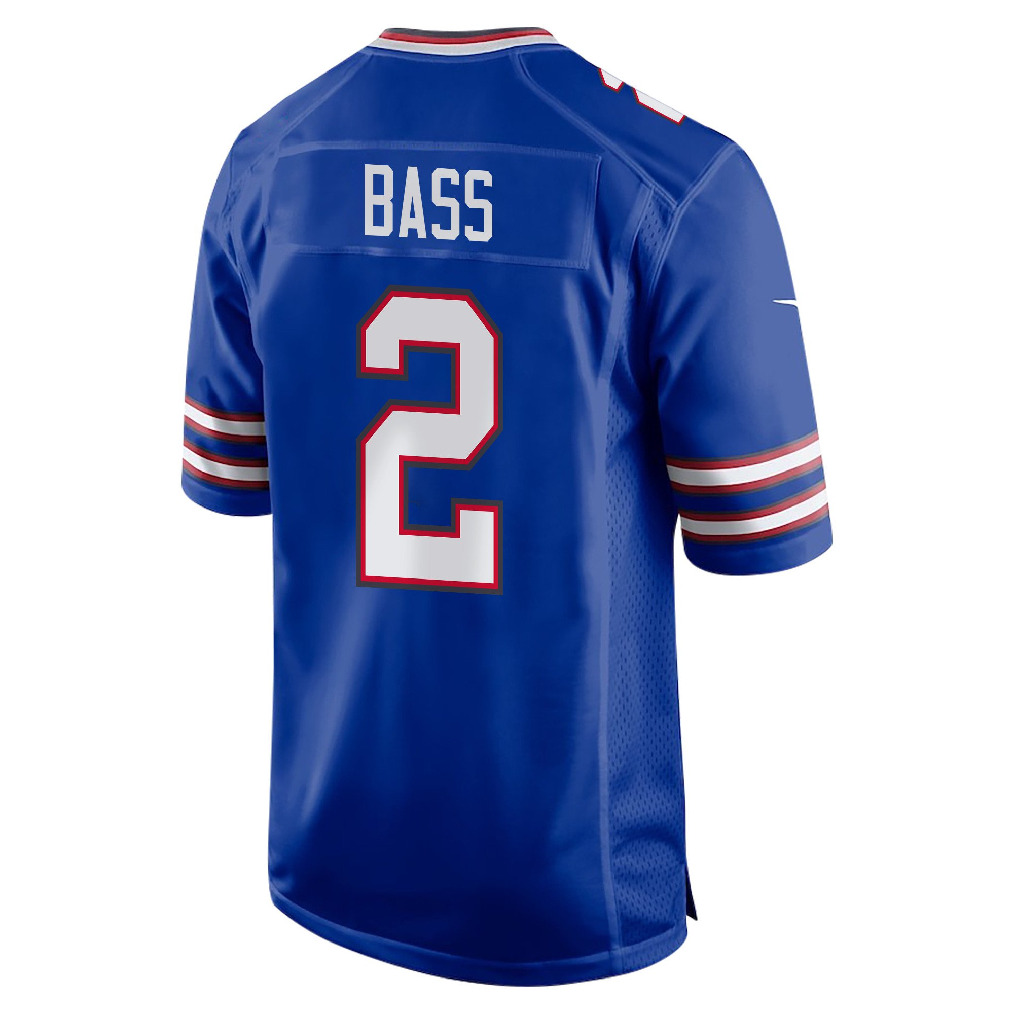 Alternative view of Tyler Bass #2 Buffalo Bills Super Bowl LIX Champions Patch Game Jersey - Men's | Royal