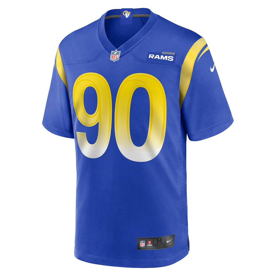 Alternative view of Tyler Davis #90 Los Angeles Rams Game Jersey - Men's | Royal
