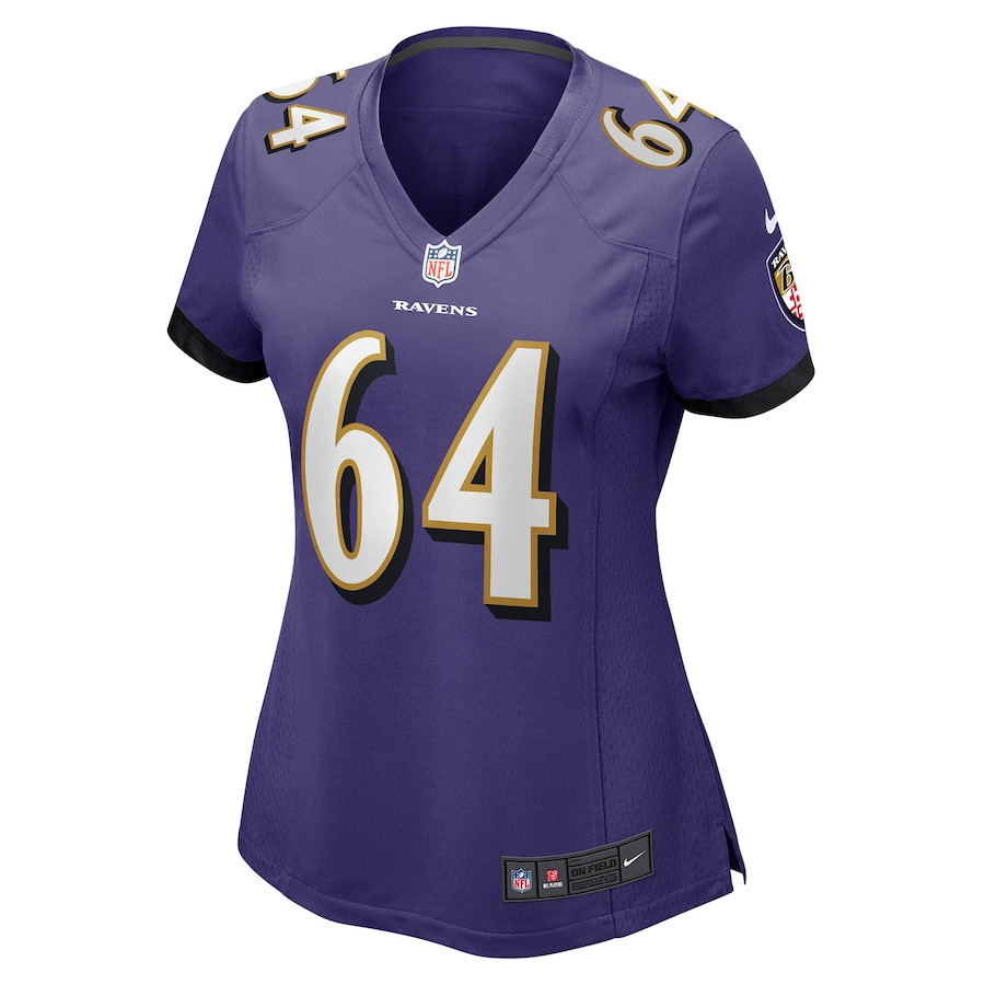 Alternative view of Tyler Linderbaum #64 Baltimore Ravens Game Jersey - Women's | Purple