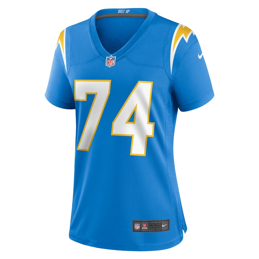 Alternative view of Tyler McLellan #74 Los Angeles Chargers Game Jersey - Women's | Powder Blue