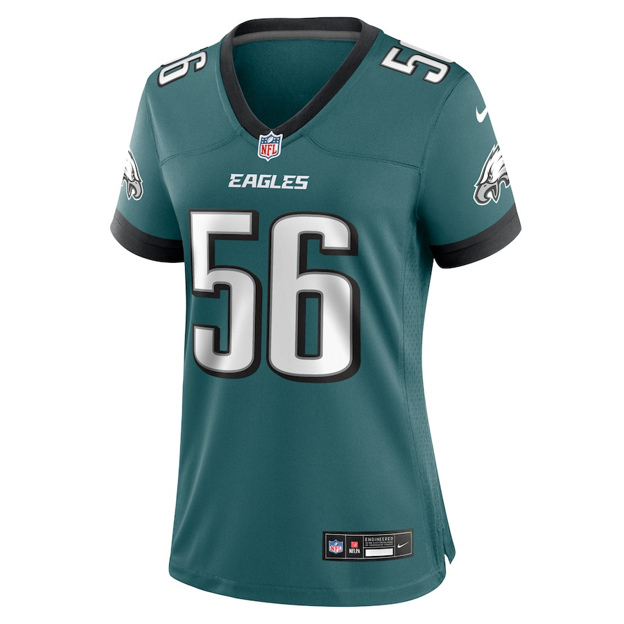 Alternative view of Tyler Steen #56 Philadelphia Eagles Game Jersey - Women's | Midnight Green