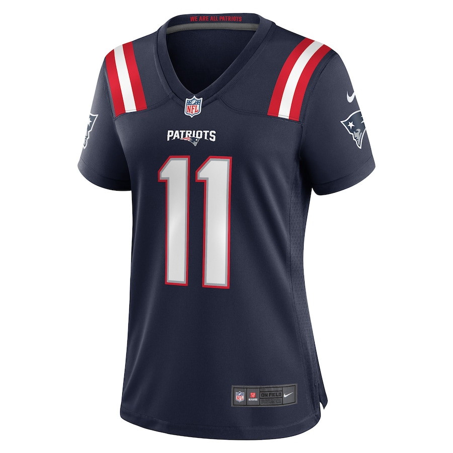 Alternative view of Tyquan Thornton #11 New England Patriots Game Jersey - Women's | Navy