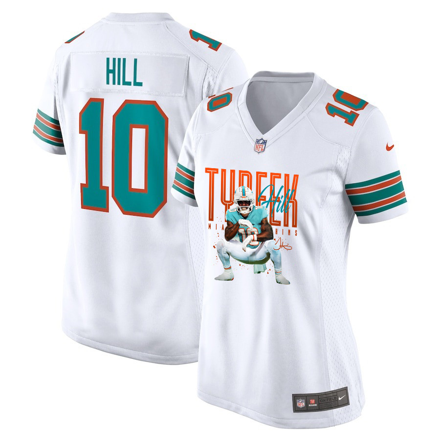 Tyreek Hill #10 Miami Dolphins Alternate Game Jersey - Women's | White