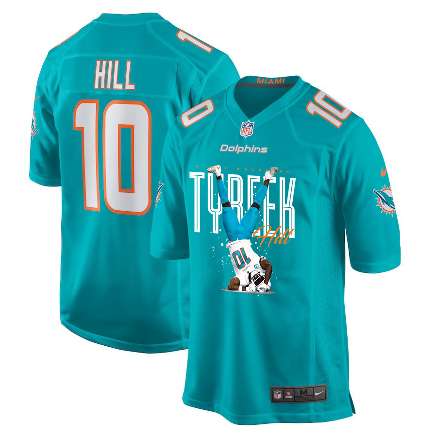 Tyreek Hill #10 Miami Dolphins Game Jersey - Men's | Aqua