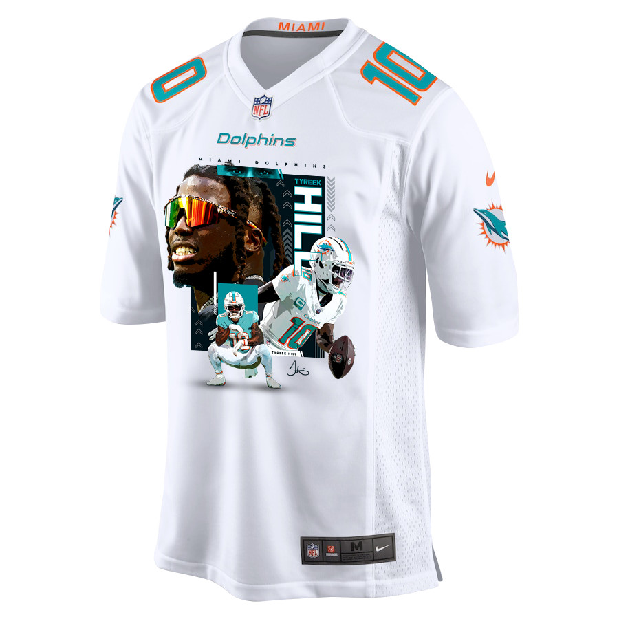 Alternative view of Tyreek Hill #10 Miami Dolphins Game Jersey - Men's | White