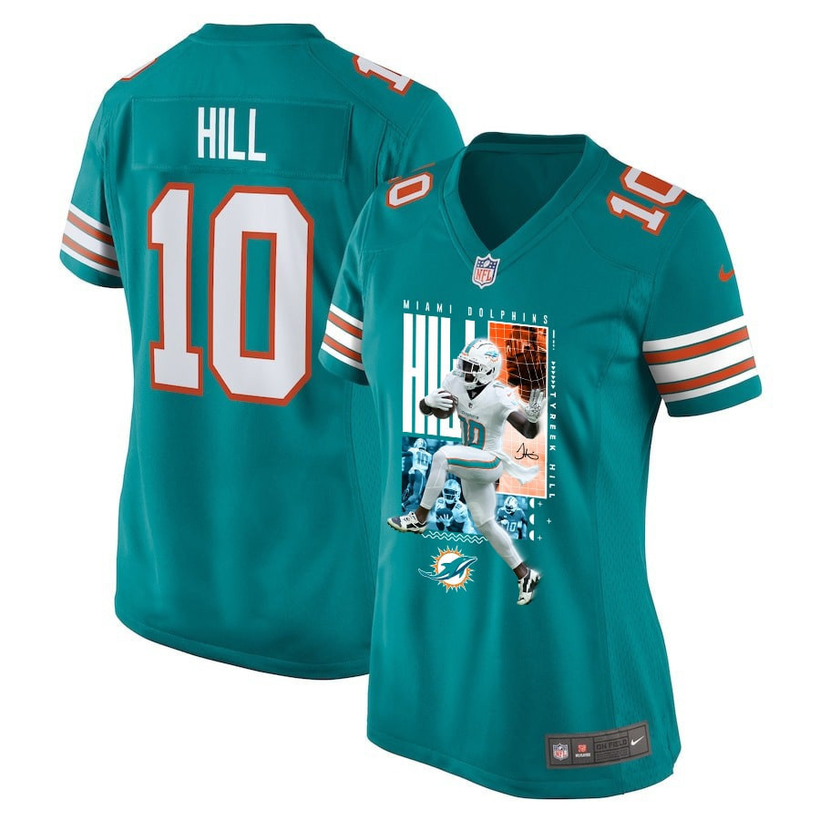 Tyreek Hill #10 Miami Dolphins Game Jersey - Women's | Aqua