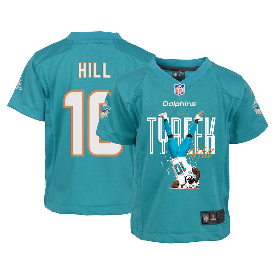 Tyreek Hill #10 Miami Dolphins Game Jersey - Youth | Aqua