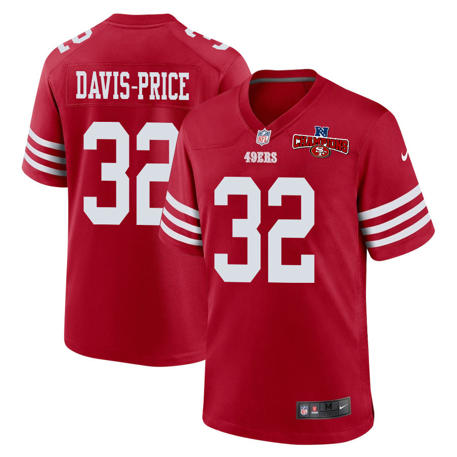 Tyrion Davis-Price #32 San Francisco 49ers Game Jersey - Men's | Scarlet