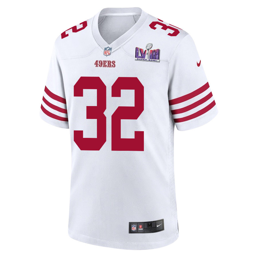 Alternative view of Tyrion Davis-Price #32 San Francisco 49ers Super Bowl LVIII Patch Game Jersey - Men's | White
