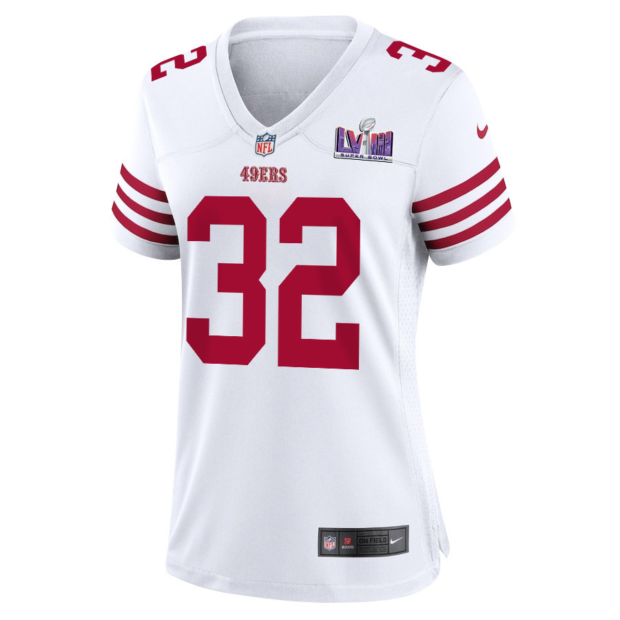 Alternative view of Tyrion Davis-Price #32 San Francisco 49ers Super Bowl LVIII Patch Game Jersey - Women's | White