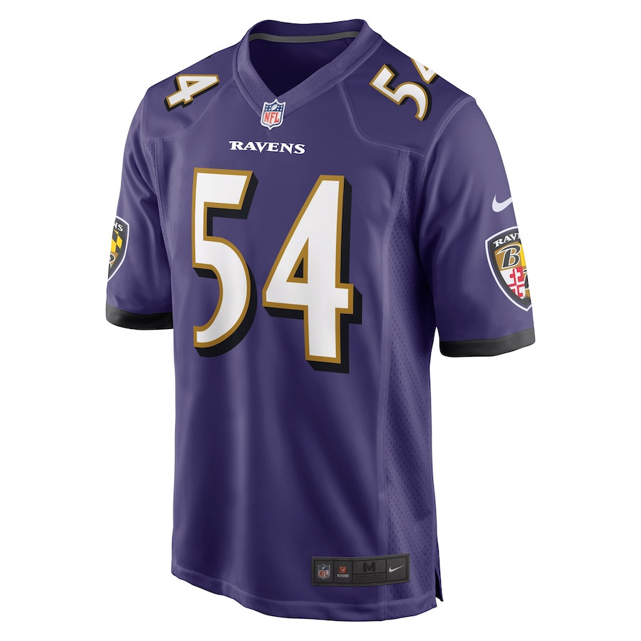 Alternative view of Tyus Bowser #54 Baltimore Ravens Game Jersey - Men's | Purple