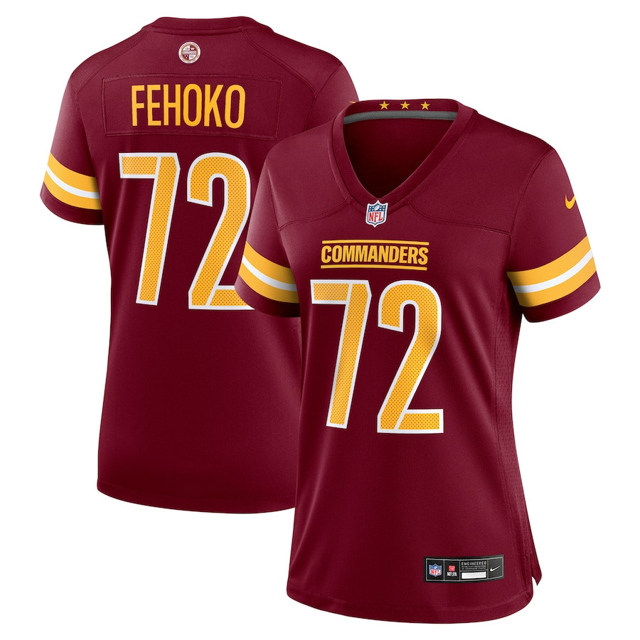 Viliami Fehoko Jr. #72 Washington Commanders Game Jersey - Women's | Burgundy