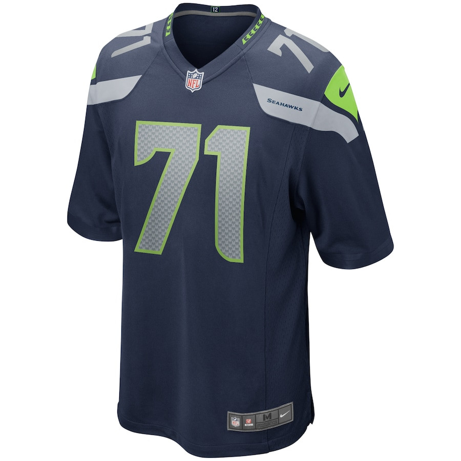 Alternative view of Walter Jones #71 Seattle Seahawks Game Jersey - Men's | College Navy