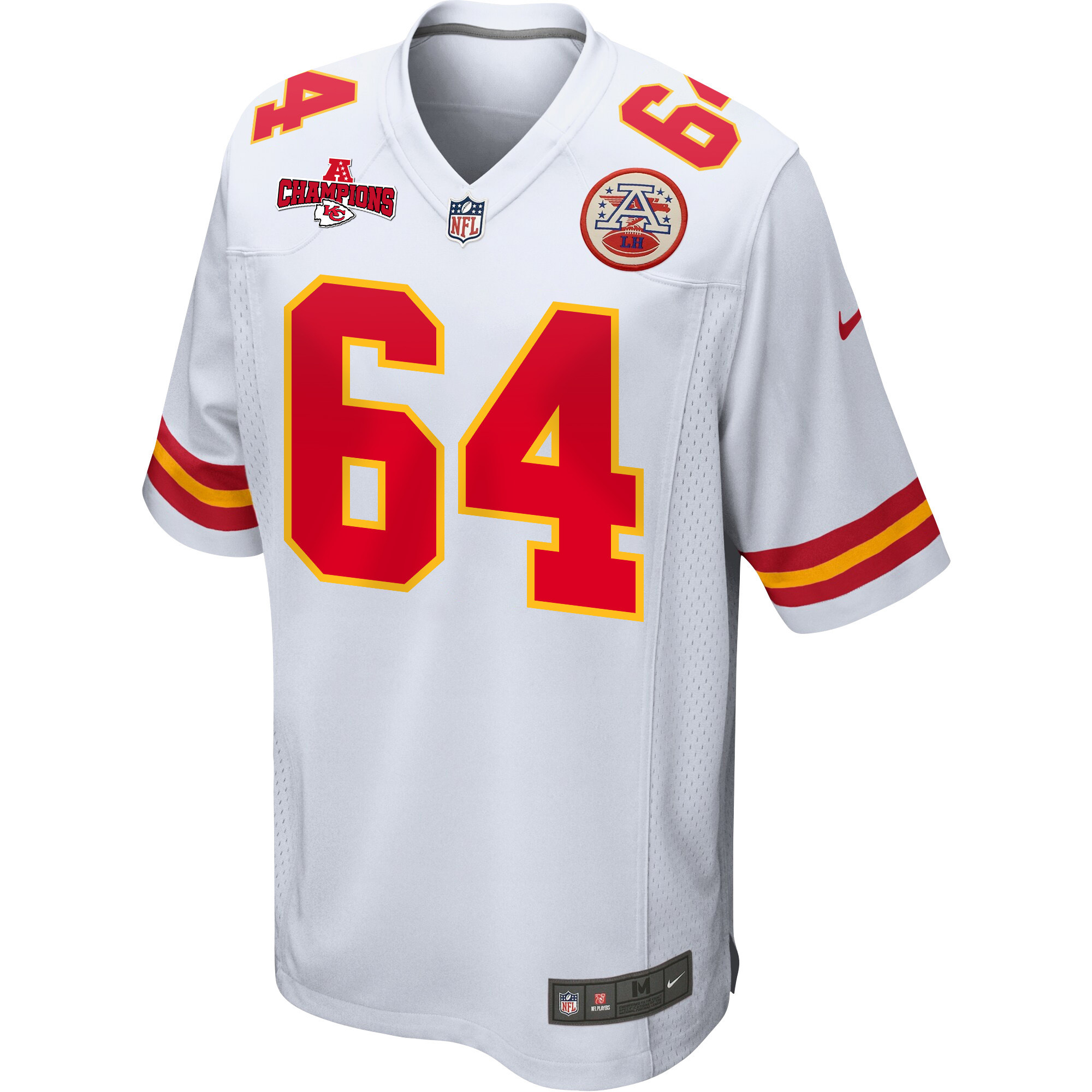 Alternative view of Wanya Morris #64 Kansas City Chiefs Game Jersey - Men's | White