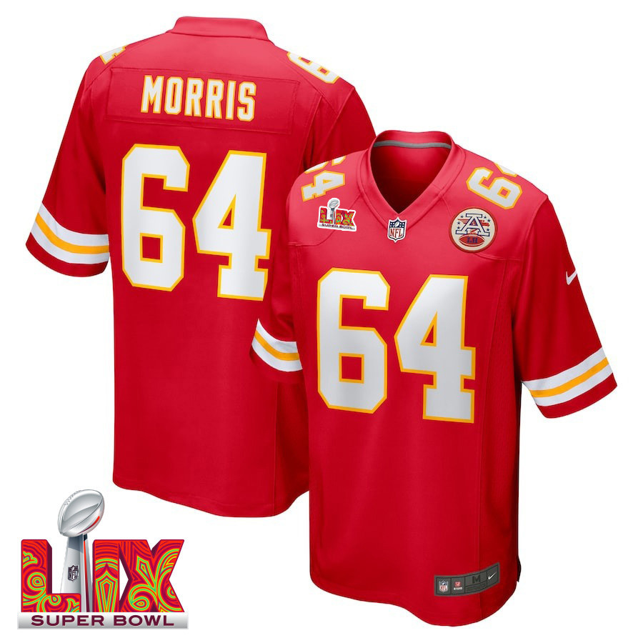 Wanya Morris #64 Kansas City Chiefs Super Bowl LIX Game Jersey - Men's | Red