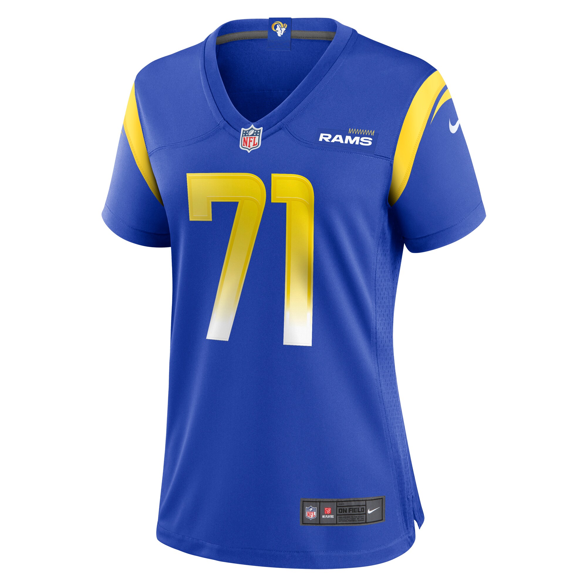 Alternative view of Warren McClendon Jr. Los Angeles Rams Game Jersey - Women's