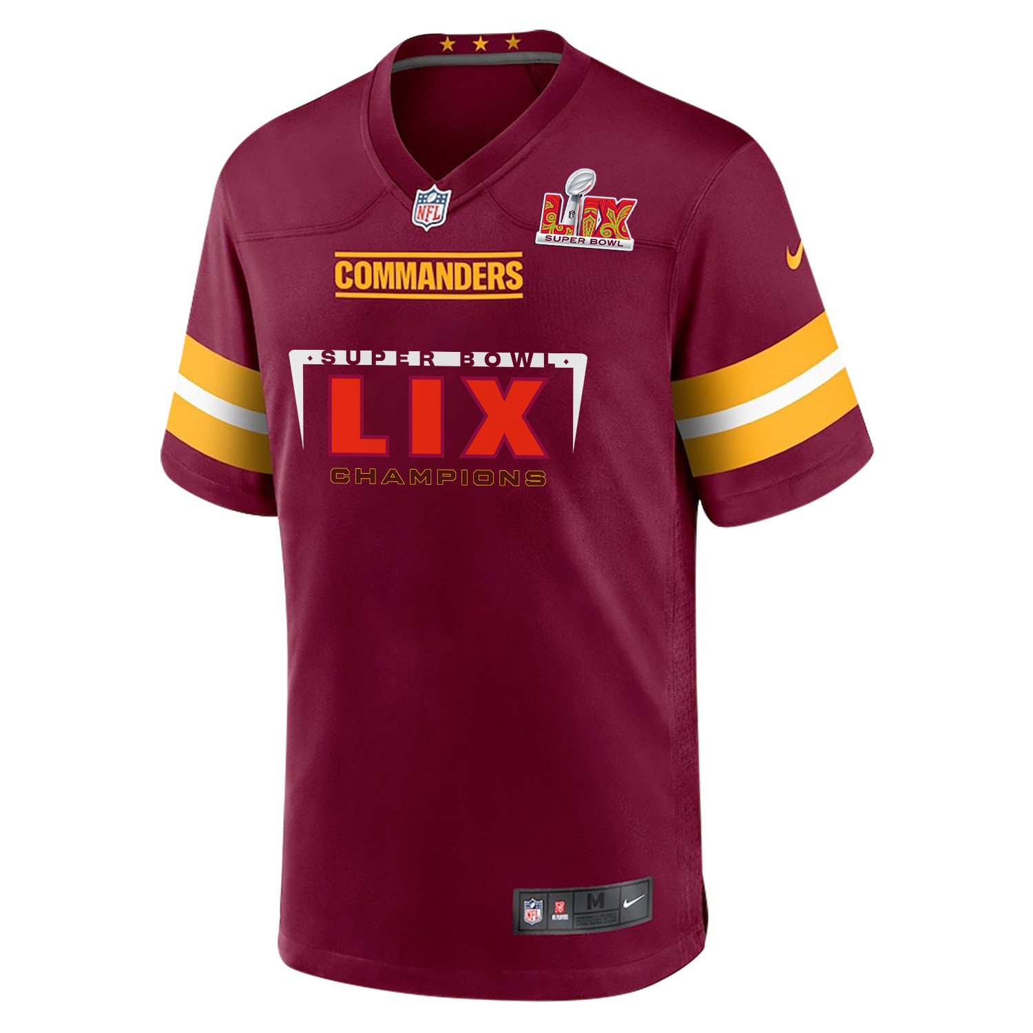 Alternative view of Washington Commanders Super Bowl LIX Champions Game Jersey - Men's | Burgundy