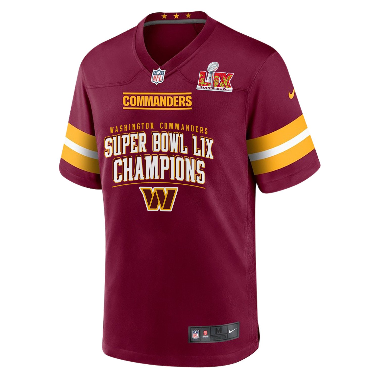 Alternative view of Washington Commanders Super Bowl LIX Champions Game Jersey - Men's | Burgundy