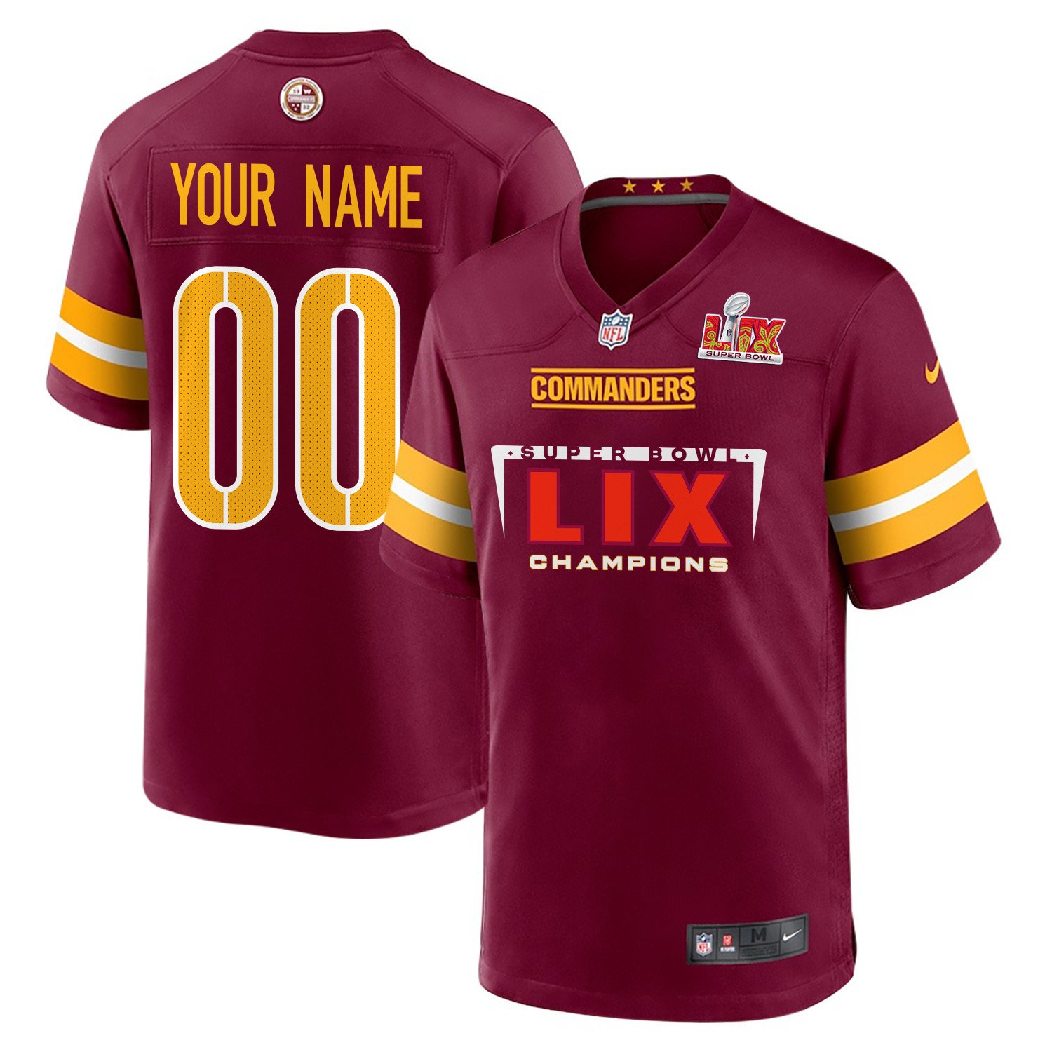 Washington Commanders Super Bowl LIX Champions Game Jersey - Men's | Burgundy