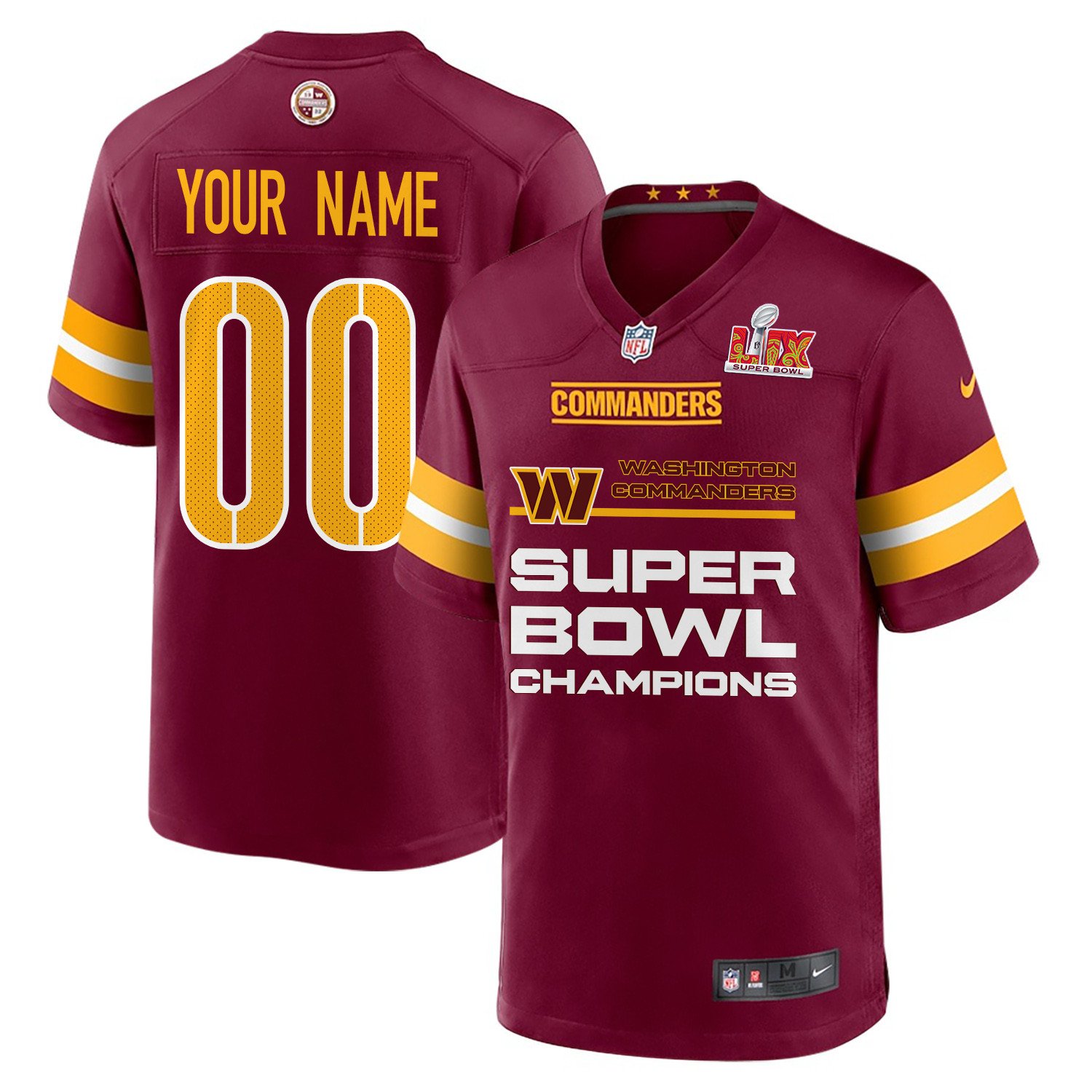 Washington Commanders Super Bowl LIX Champions Game Jersey - Men's | Burgundy