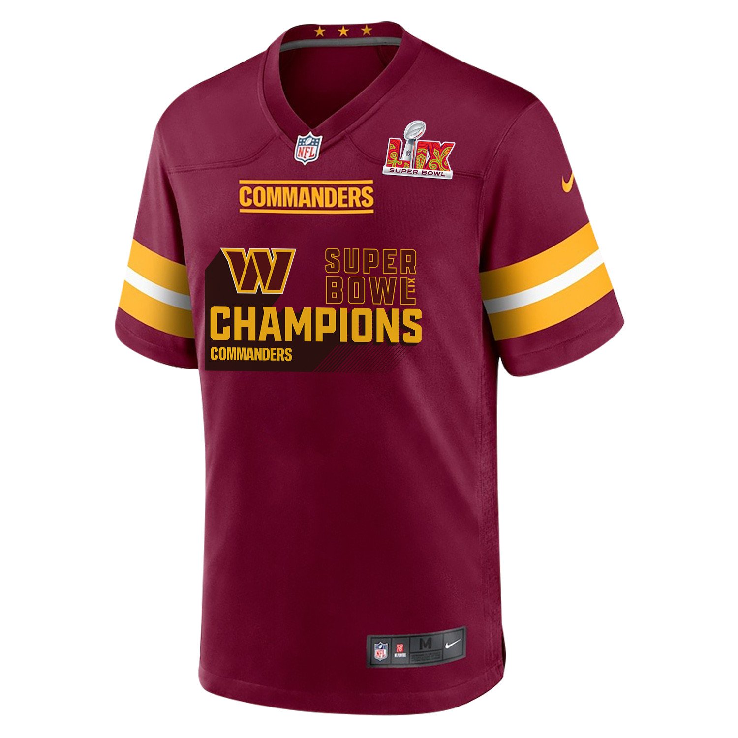 Alternative view of Washington Commanders Super Bowl LIX Champions Game Jersey - Men's | Burgundy