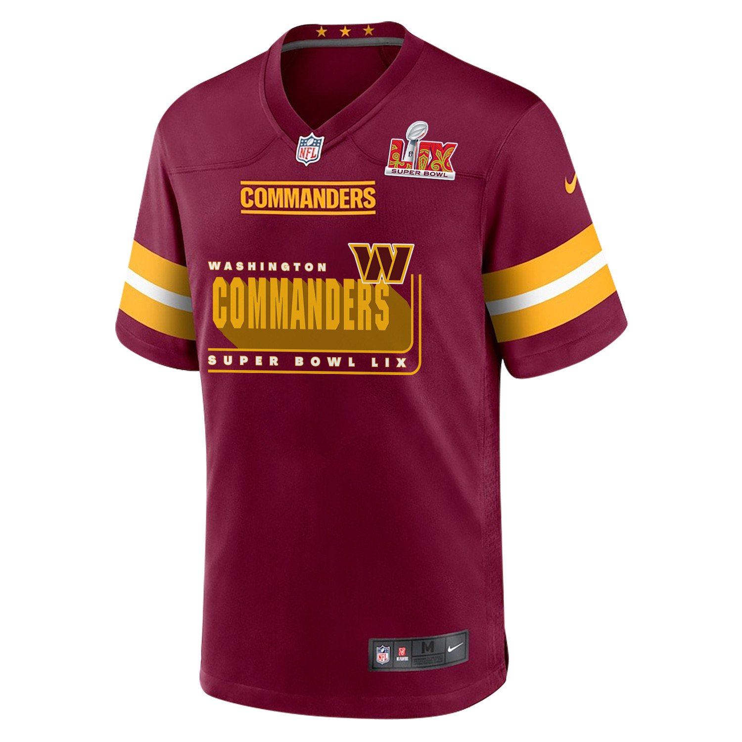 Alternative view of Washington Commanders Super Bowl LIX Champions Game Jersey - Men's | Burgundy