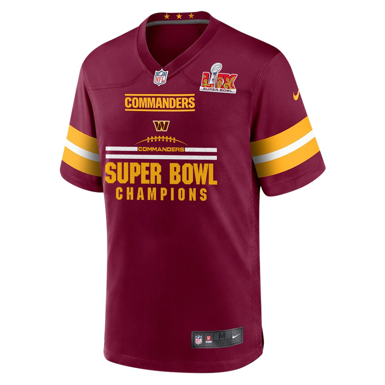 Alternative view of Washington Commanders Super Bowl LIX Champions Game Jersey - Men's | Burgundy