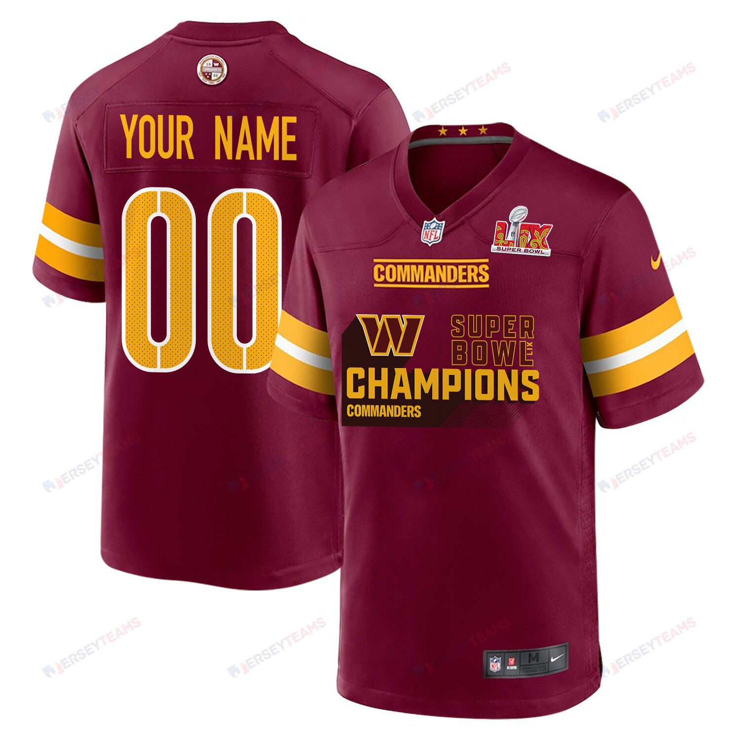 Washington Commanders Super Bowl LIX Champions Game Jersey - Men's | Burgundy