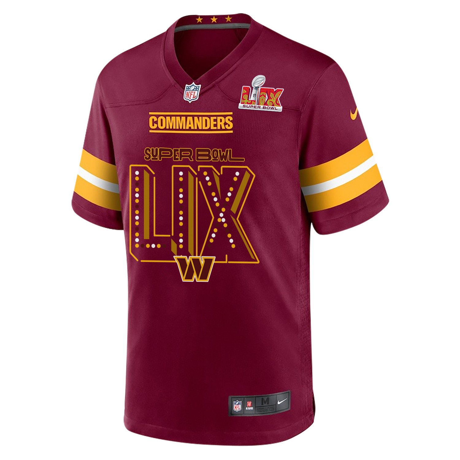 Alternative view of Washington Commanders Super Bowl LIX Game Jersey - Men's | Burgundy