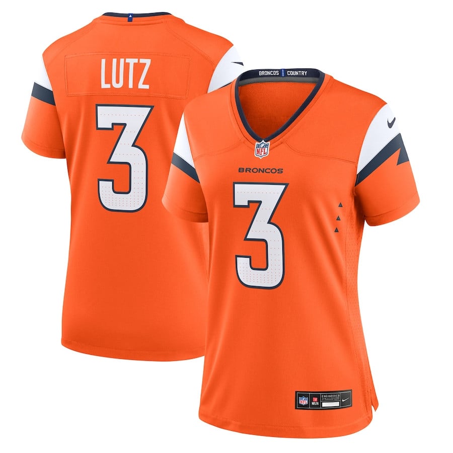 Wil Lutz #3 Denver Broncos Game Jersey - Women's | Orange