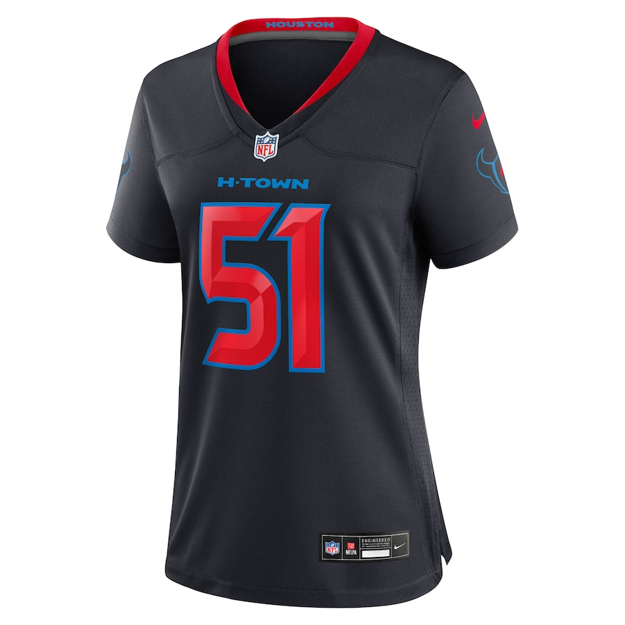 Alternative view of Will Anderson Jr. #51 Houston Texans 2nd Alternate Game Jersey - Women's | Navy