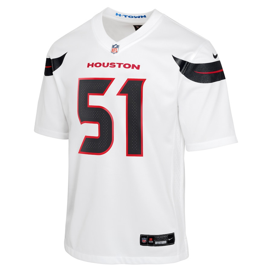 Alternative view of Will Anderson Jr. #51 Houston Texans Game Jersey - Youth | White