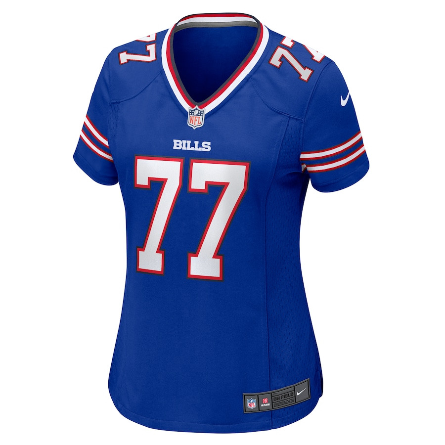 Alternative view of Will Clapp #77 Buffalo Bills Game Jersey - Women's | Royal
