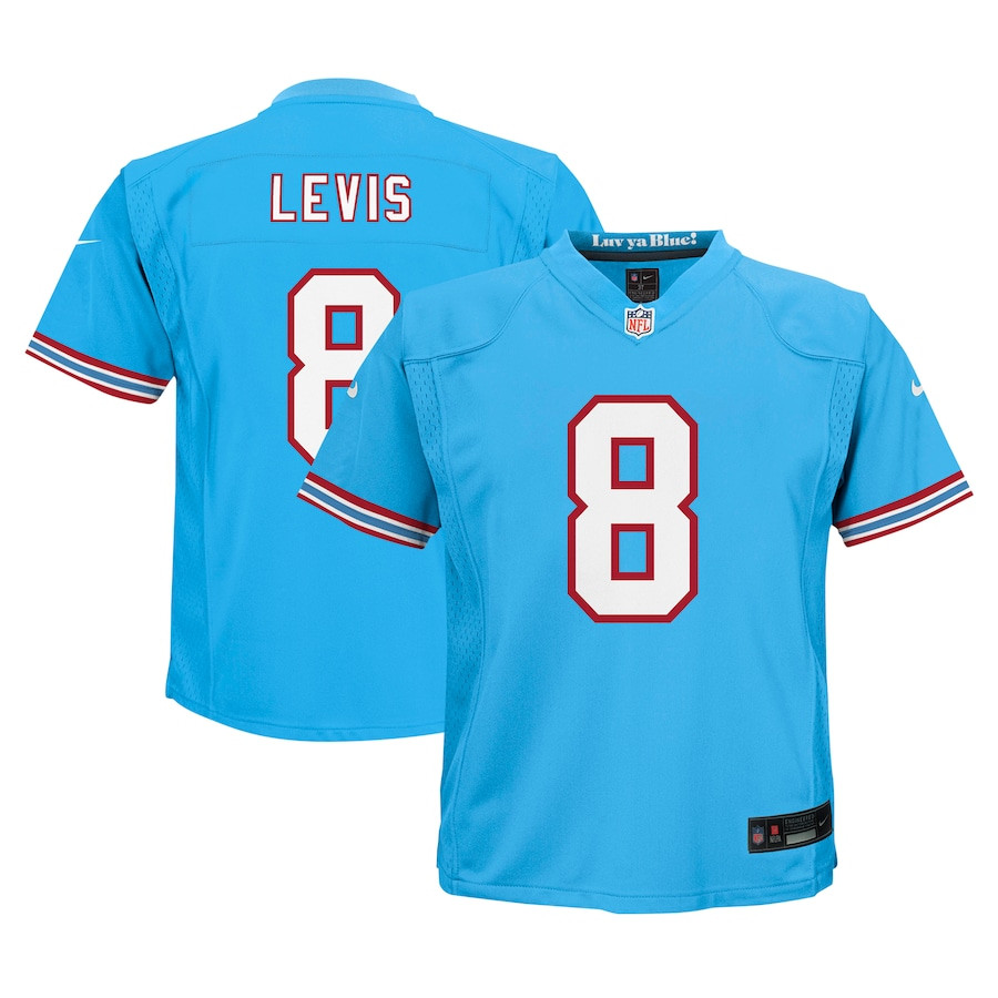 Will Levis #8 Tennessee Titans Alternate Game Jersey - Youth | Light Blue