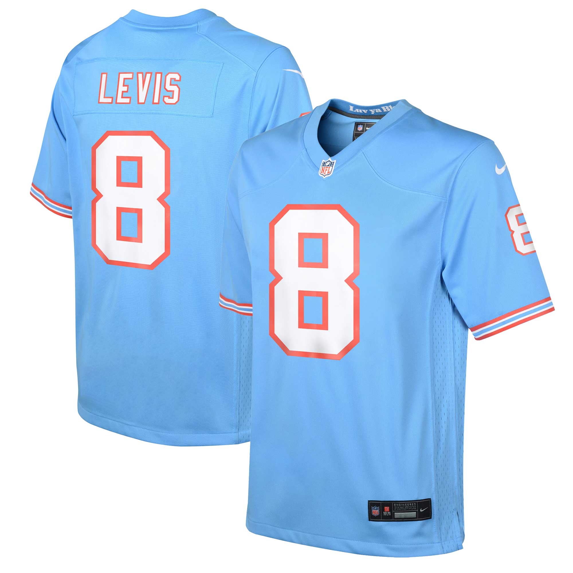 Will Levis Light Tennessee Titans Throwback Game Jersey - Youth